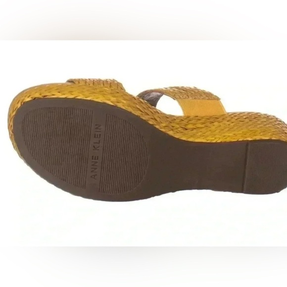🆕 ANNE KLEIN Braided Goring Woven Zala Round Toe Wedge Slip On Heeled Sandal 9.5 - Picture 7 of 7